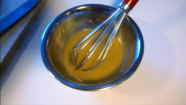 Miso paste whisked with stock.